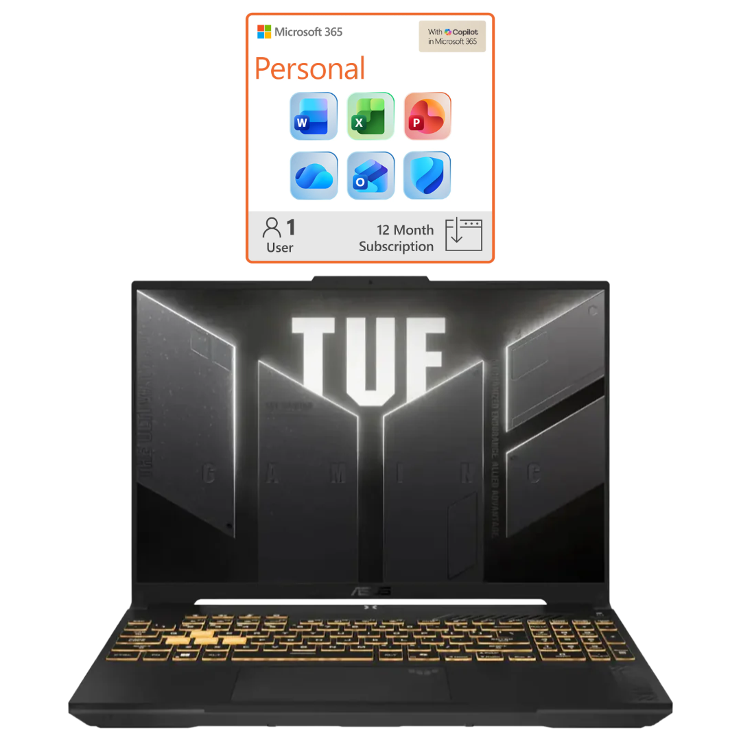 Bundle: Asus FX607VU-ES51 16" Gaming Laptop + Microsoft 365 Personal 1 Year Subscription