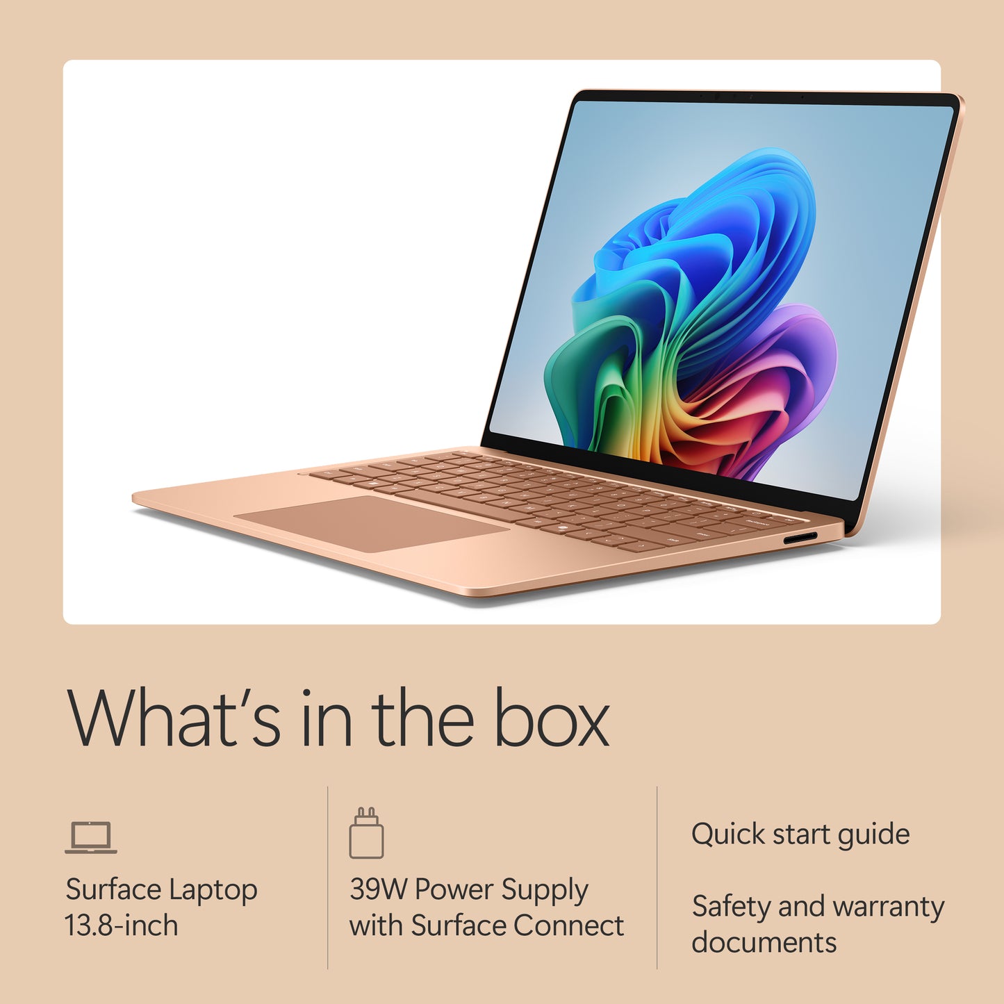 Microsoft Surface Laptop - 13.8-inch - Snapdragon X2 Elite (12 core) - 16GB RAM - 512GB SSD - Dune - Windows 11 - Latest Model (8th Edition)