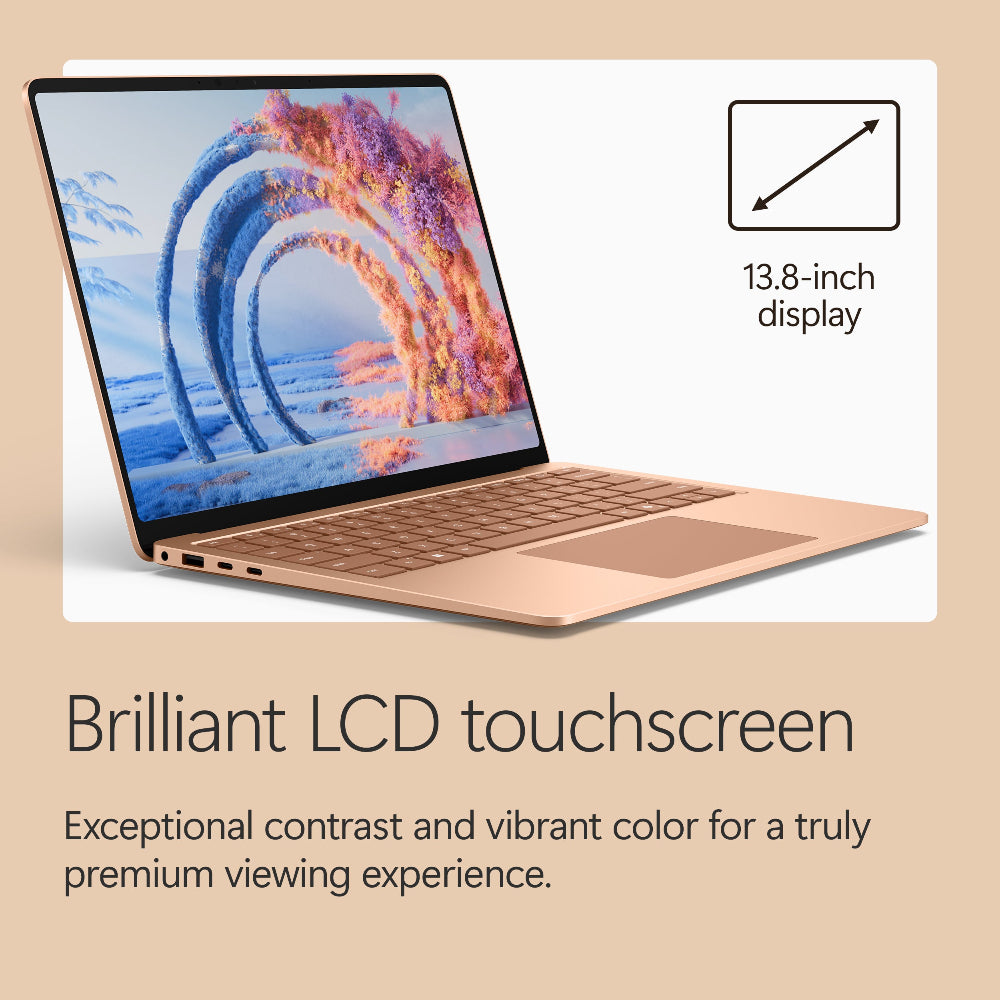 Microsoft Surface Laptop - 13.8-inch - Snapdragon X2 Elite (12 core) - 16GB RAM - 512GB SSD - Device Only - Dune - Windows 11 - Latest Model (8th Edition)