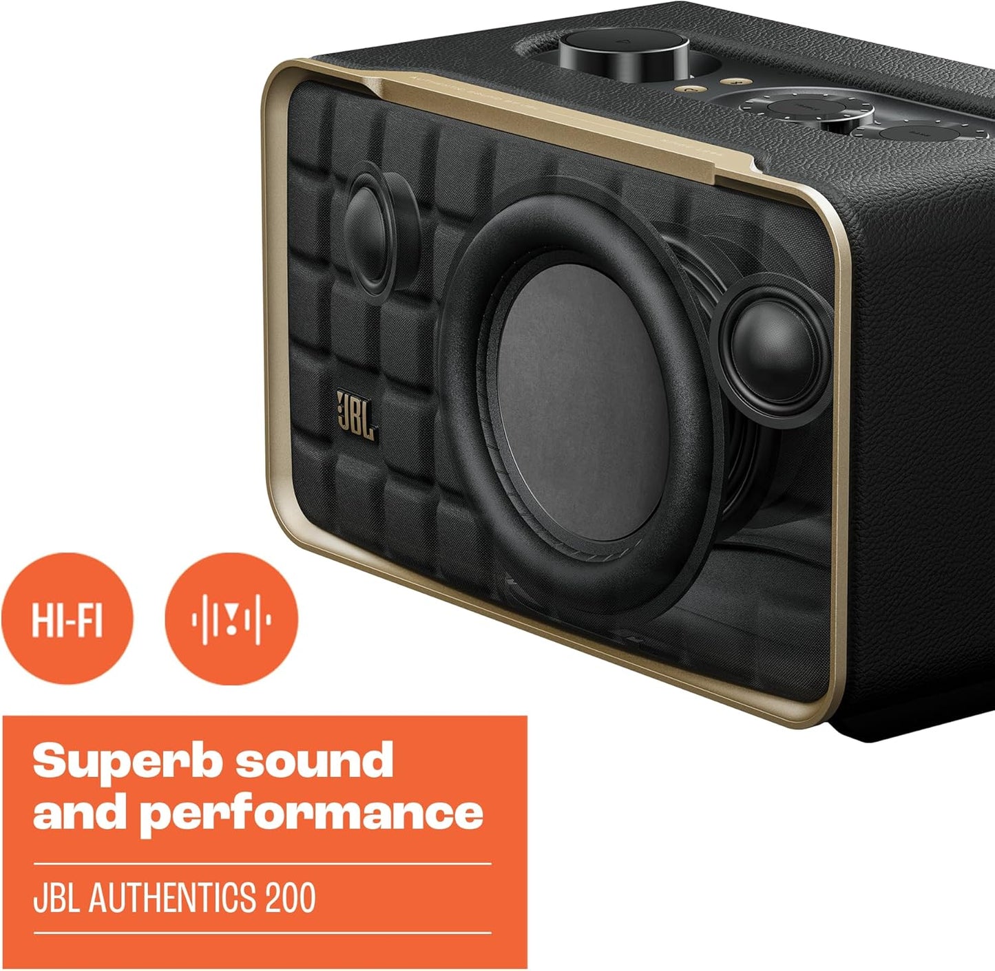 JBL Authentics 200 Smart Home Speaker - Black