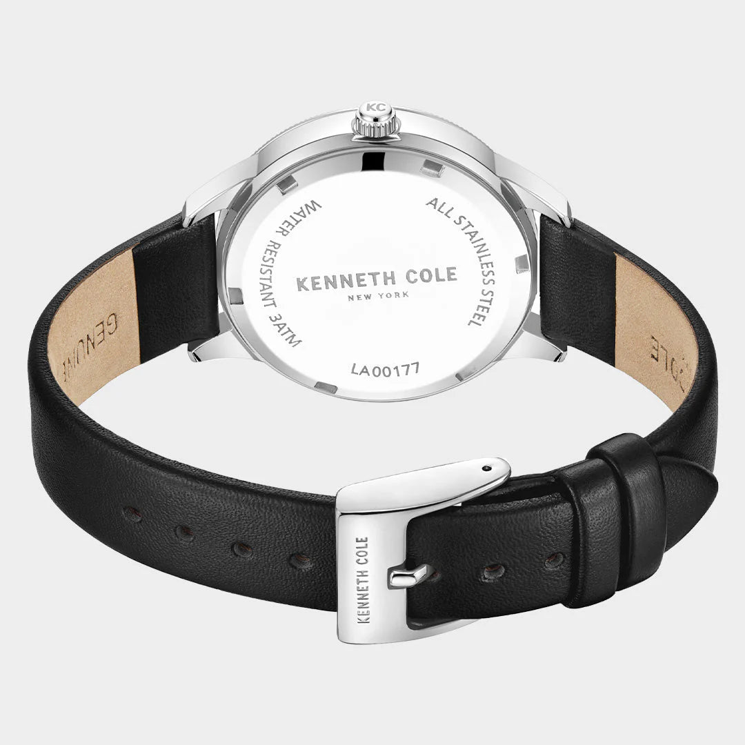 Kenneth Cole Silver-Toned Analog Watch 36MM