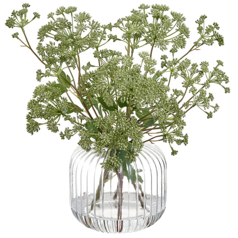 Allstate Angelica Artificial Arrangement with Glass Vase - Green/Clear