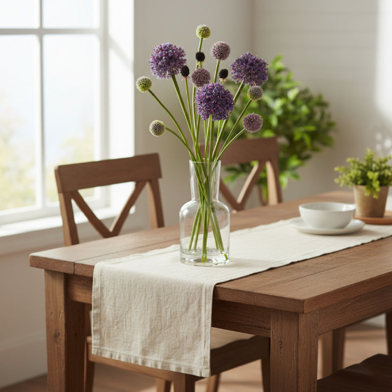 Allstate Floral 18" Allium & Billy Flower Arrangement with Glass Vase