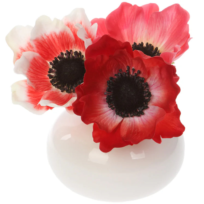 Allstate Floral 5" Anemone Flower Arrangement with Ceramic Vase - Red