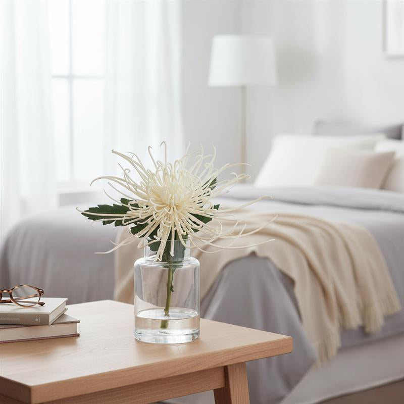 Allstate Floral 9.5" Spider Mum Flower Arrangement with Glass Vase