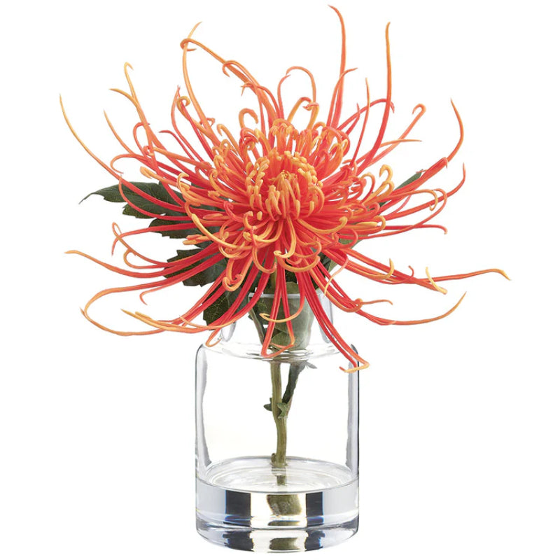 Allstate Floral 9.5" Spider Mum Flower Arrangement with Glass Vase