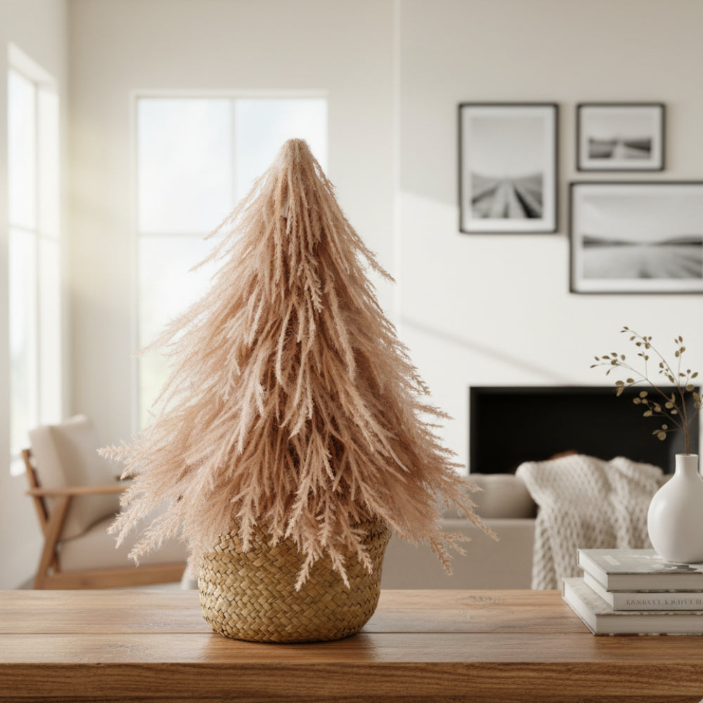 Allstate Floral 13" Pampas Grass Arrangement with Basket - Beige