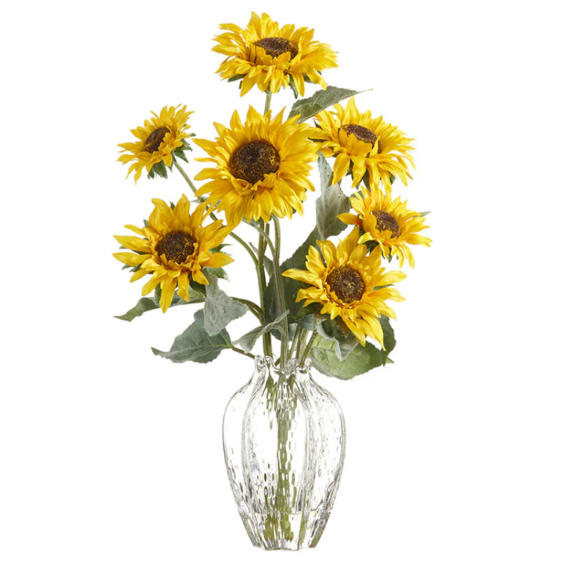 Allstate Floral 21" Sunflower Flower Arrangement with Glass Vase - Yellow