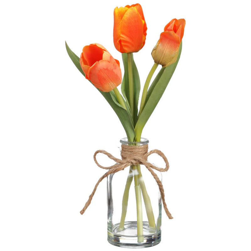 Allstate Floral 11" Tulip Flower Arrangement with Glass Vase