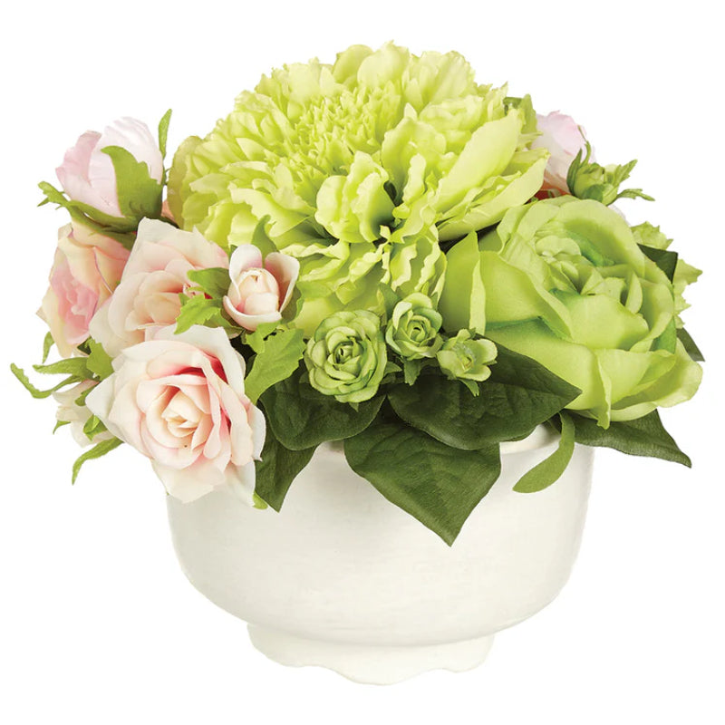 Allstate Floral 6" Rose and Peony Flower Arrangement with Terra Cotta Pot
