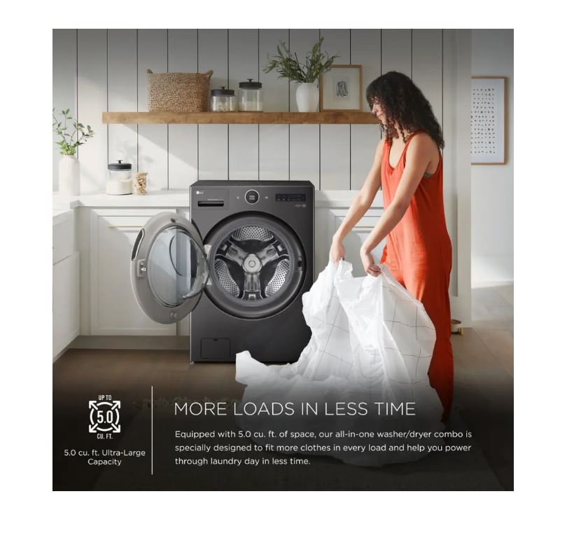 LG WM6998H 5.0 cu. ft. Mega Capacity All-in-One Electric Washer/Dryer Combo with Inverter HeatPump