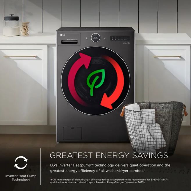 LG WM6998H 5.0 cu. ft. Mega Capacity All-in-One Electric Washer/Dryer Combo with Inverter HeatPump