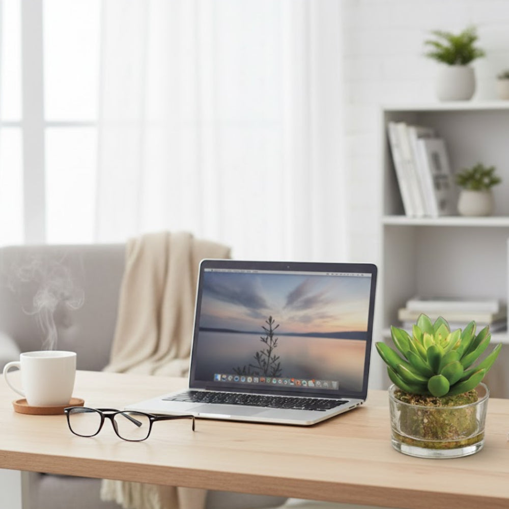 Allstate Floral Succulent Garden Artificial Plant with Glass Vase - Assortment