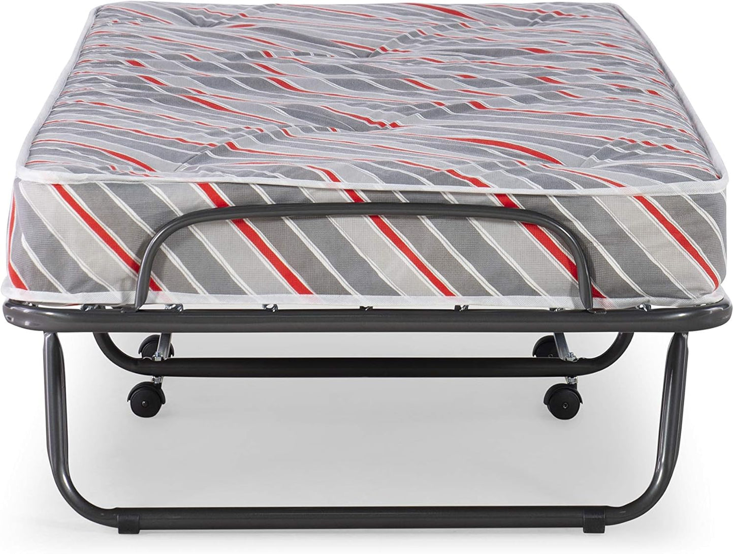 Linon Twin Mattress 5" Metal Frame Torino Rollaway Folding Guest Bed - Gray