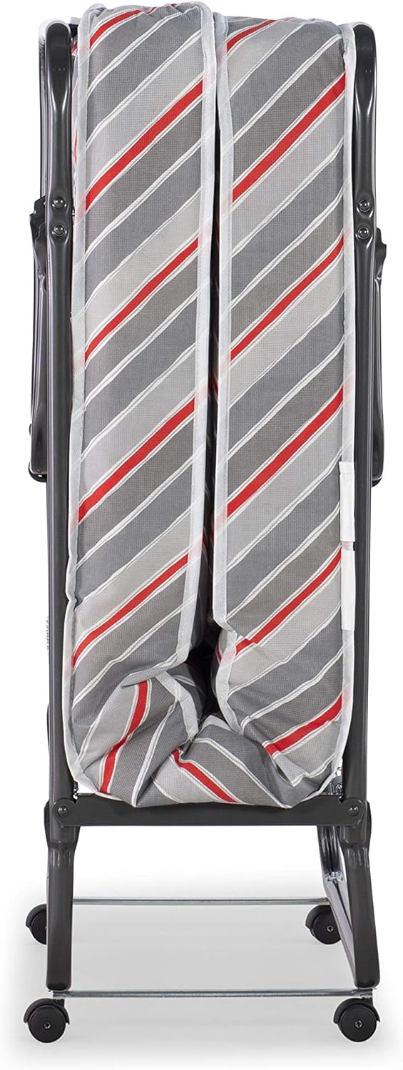 Linon Twin Mattress 5" Metal Frame Torino Rollaway Folding Guest Bed - Gray