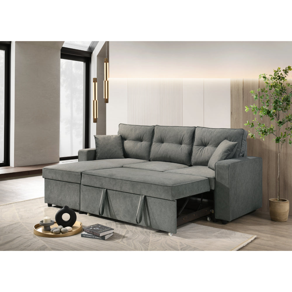 Malibu Chaise Sofa with Storage by Best Home - Gray