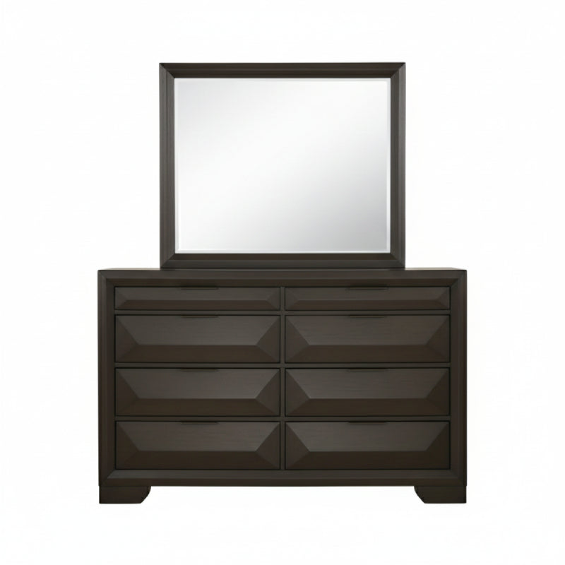 Bundle: Brooke Queen (6-Piece) Bedroom Set - Brown + Kelley Sectional Sofa with LED by Best Home - Black