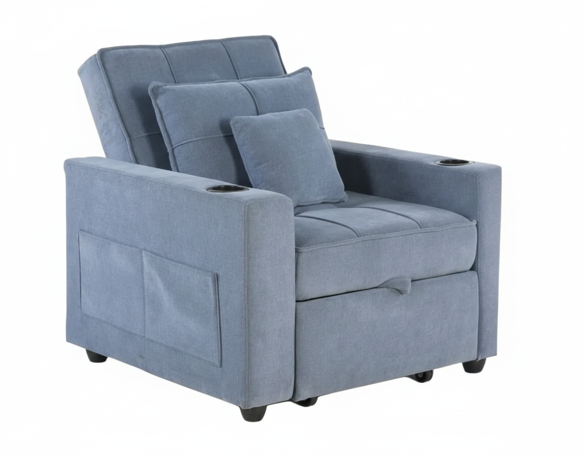 Bundle: Midnight Dining Table Set - Brown + Dream Bodypull Chairbed by Best Home - Blue