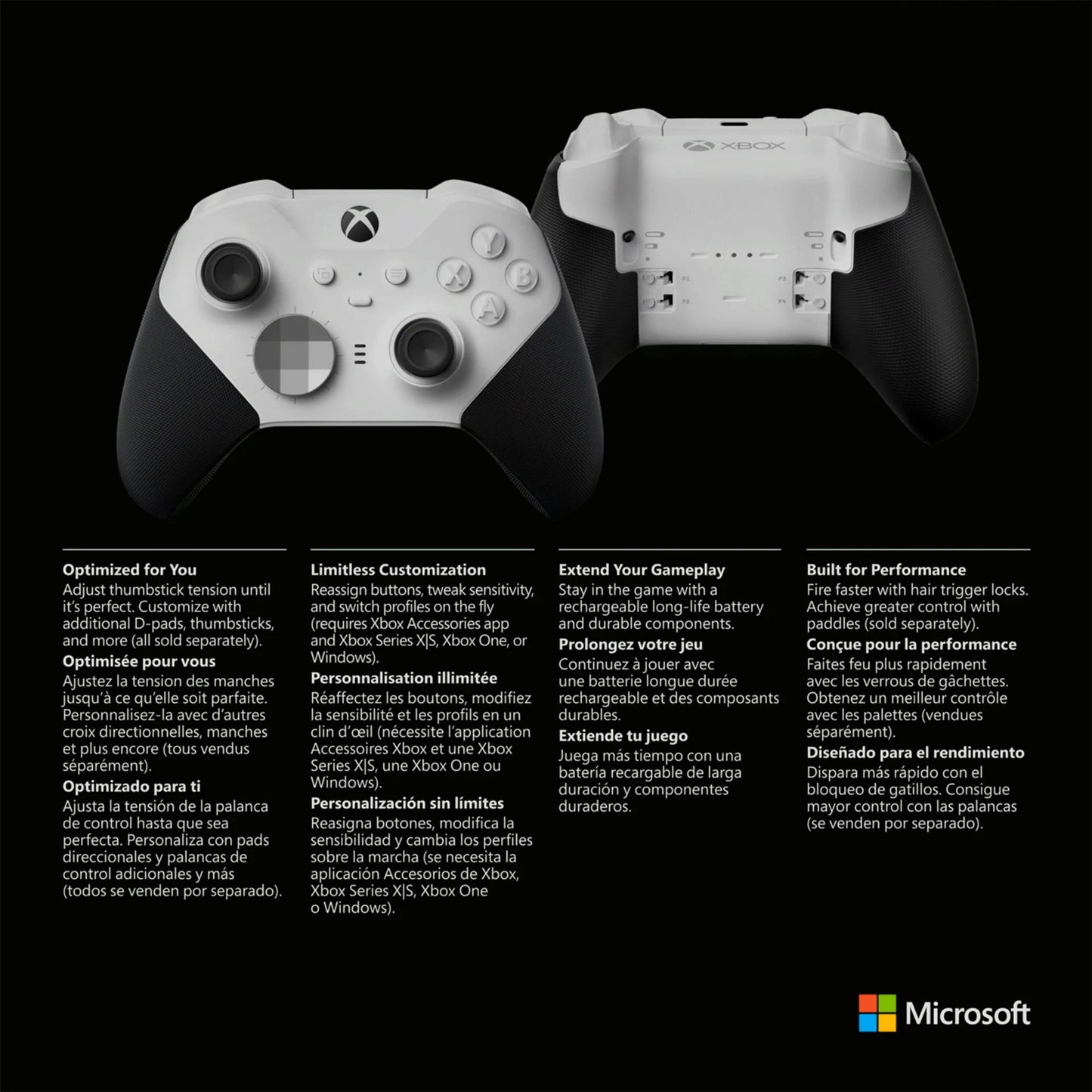 Microsoft Elite Series 2 Core Wireless Controller for Xbox Series X, Xbox Series S, Xbox One, PCs, and Cloud-Enabled Devices