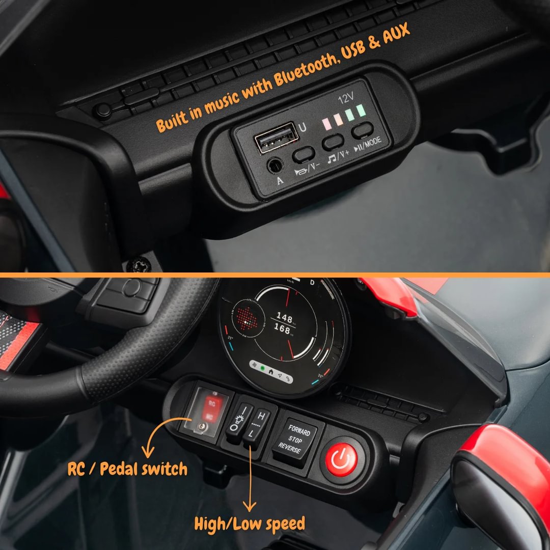 BBJ Toys 12V Ride On Mini Cooper Remote Control Toy Car - Black/Red