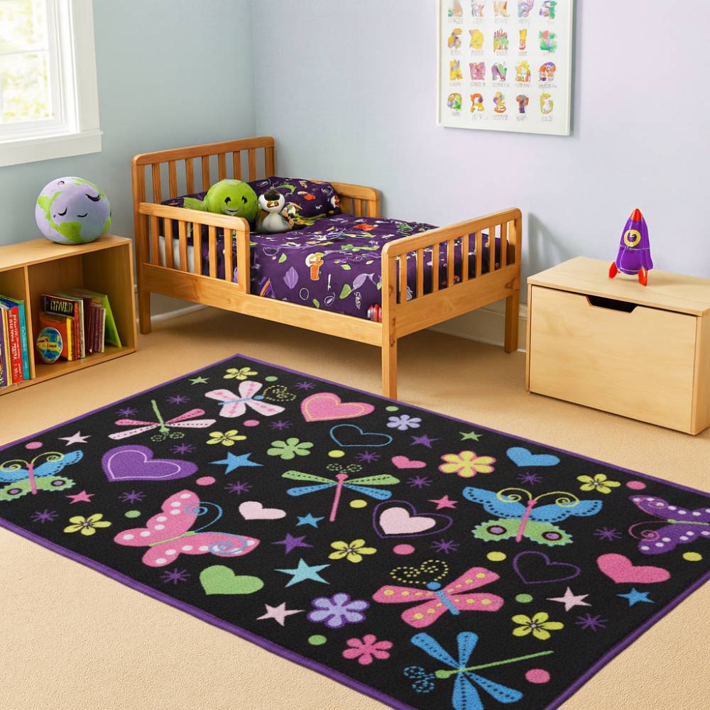 L.A Rugs 3'3" x 4'10" Fun Time Exotic Nature Rectangular Area Rug - Black