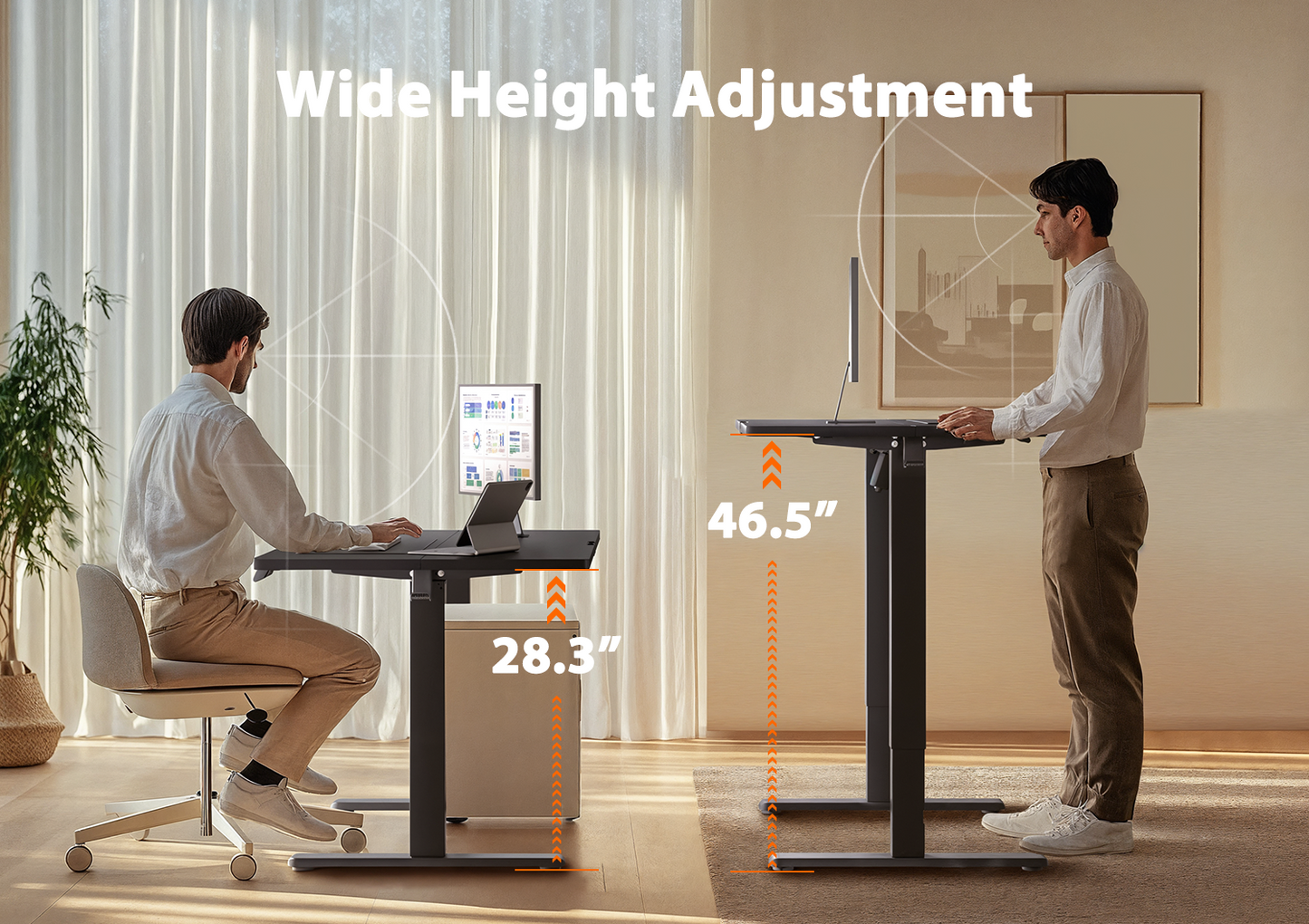 ErGear Height Adjustable Electric Standing Desk - Black