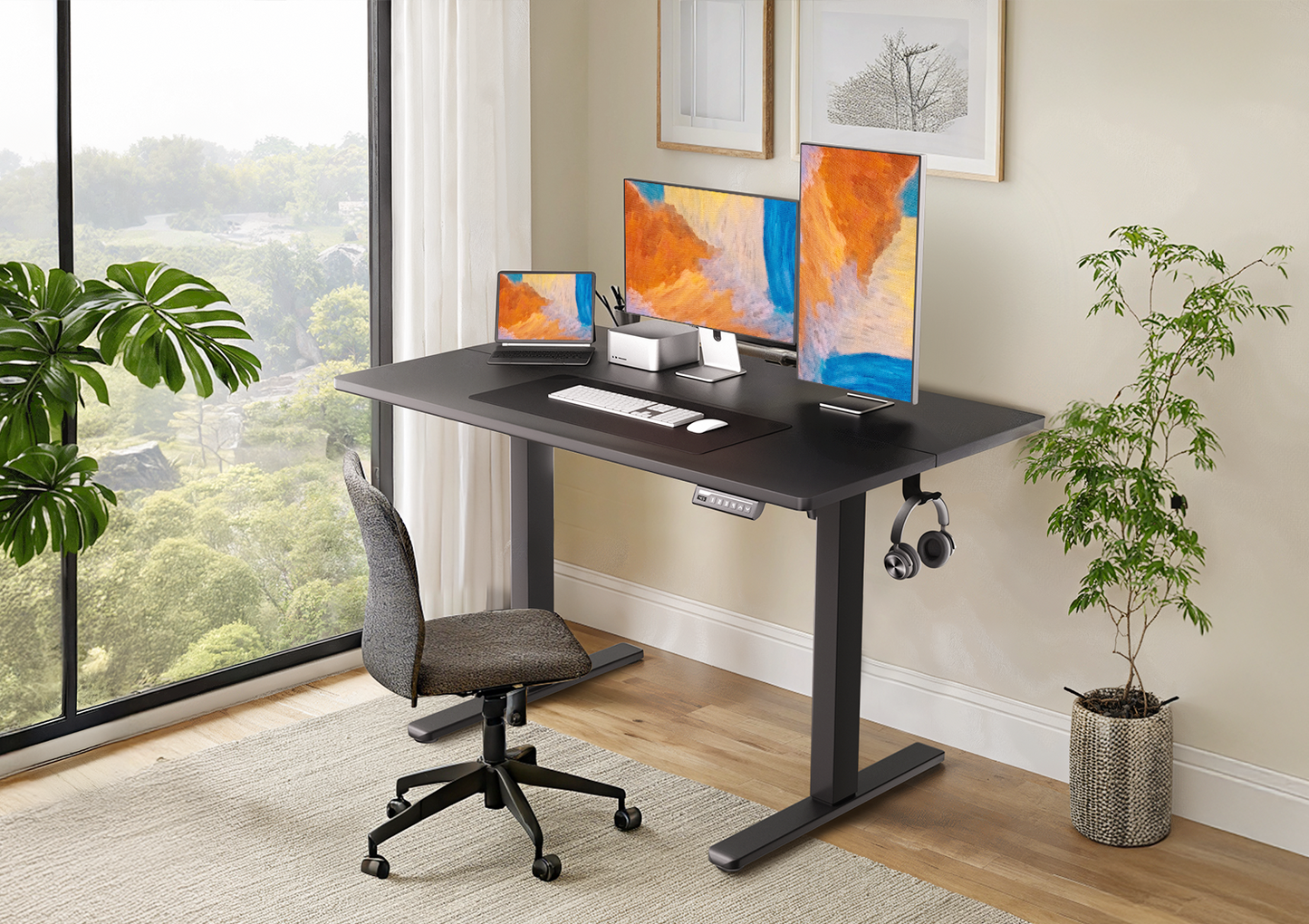 ErGear Height Adjustable Electric Standing Desk - Black