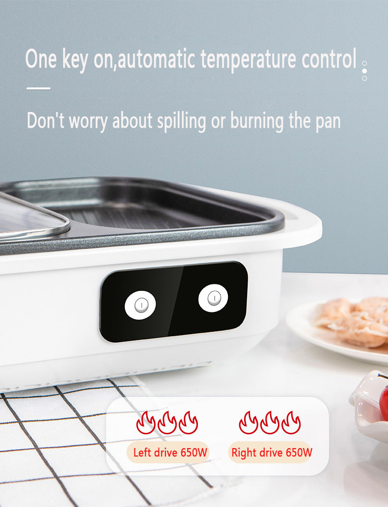 2 in 1 Non-Stick Shabu Pot and Griddle β Induction Heating for Versatile Cooking
