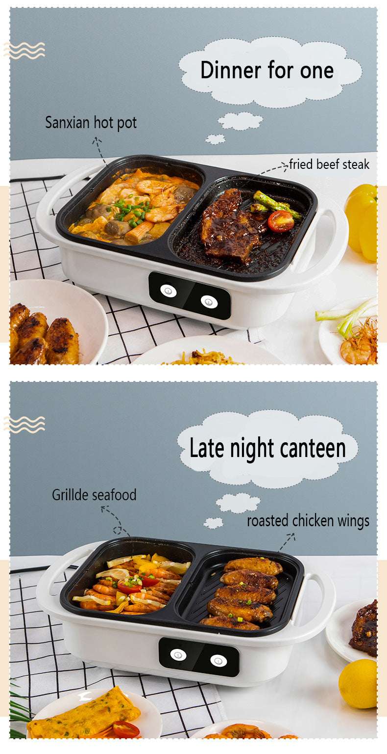 2 in 1 Non-Stick Shabu Pot and Griddle β Induction Heating for Versatile Cooking