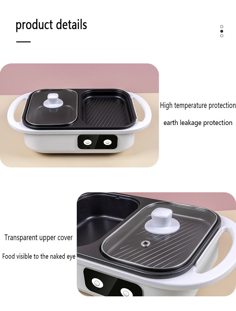 2 in 1 Non-Stick Shabu Pot and Griddle β Induction Heating for Versatile Cooking