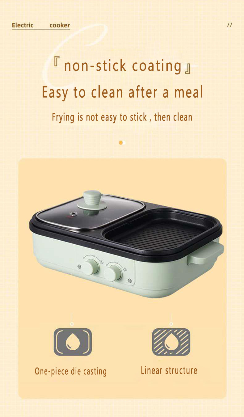 2 in 1 Non-Stick Shabu Pot and Griddle β Induction Heating for Versatile Cooking