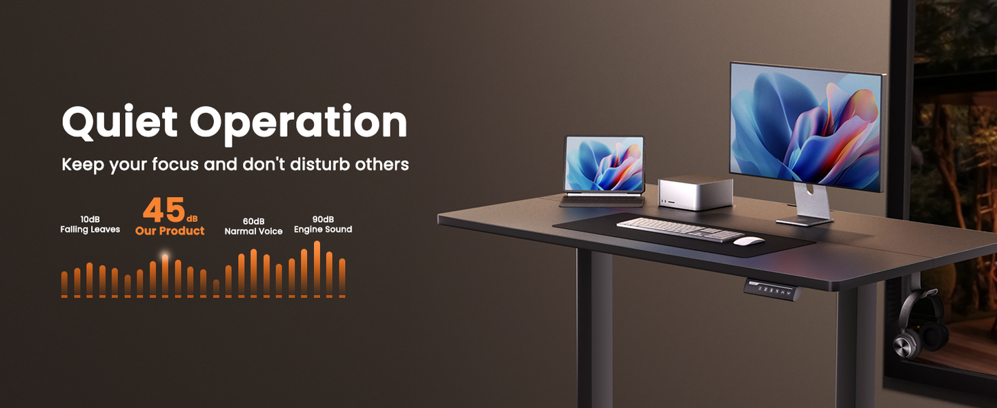 ErGear Height Adjustable Electric Standing Desk - Black