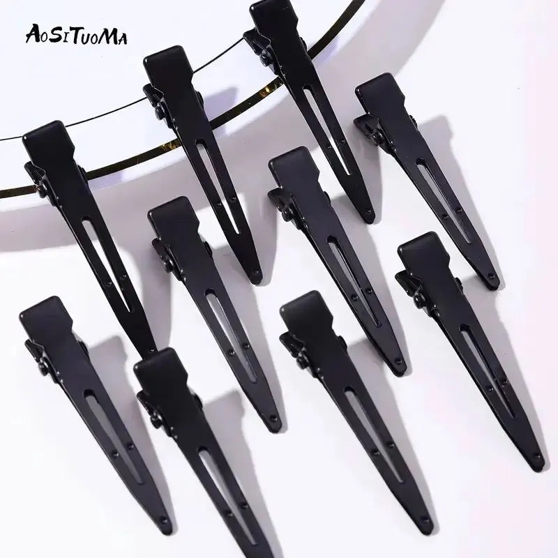 10PCS Black Duckbill Hair Clips Nonslip Alligator Styling Tools