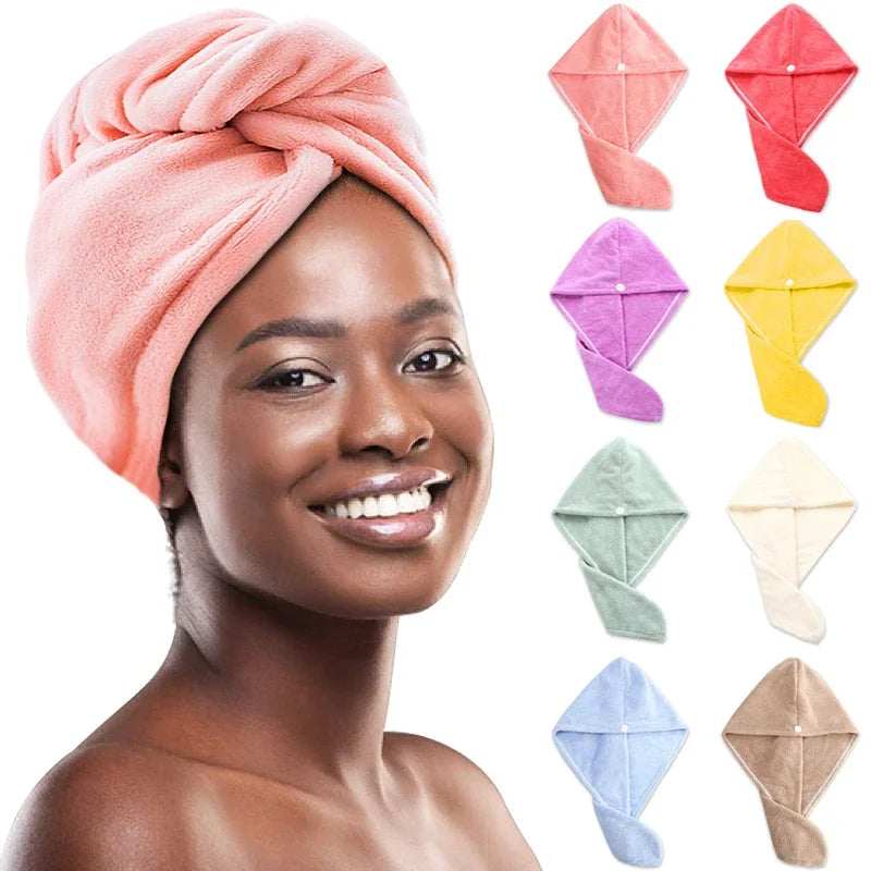 Microfiber Hair Towel Wrap, Anti Frizz Drying Cap for All