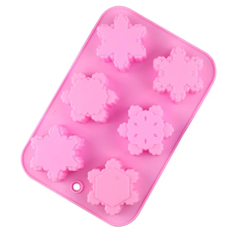 3D Christmas Snowflake Silicone Candle Molds for DIY Soap and Cake Decor