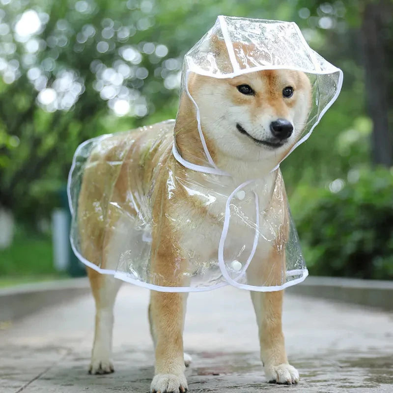 Transparent Pet Dog Puppy Raincoat Hooded Waterproof Jacket