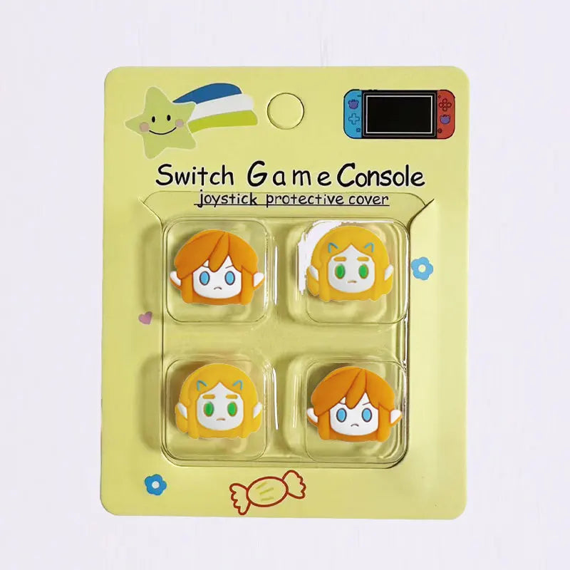 4pcs Cartoon Link Joystick Cover Grip Caps for Nintendo Switch