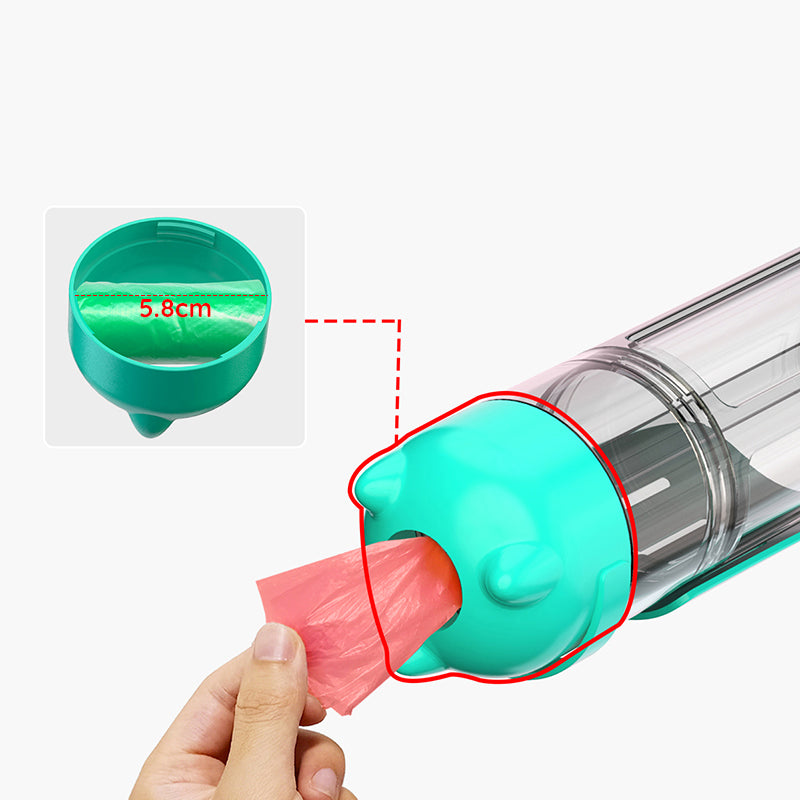 3 In 1 Portable Pet Dog Water Bottle Food Feeder Dispenser
