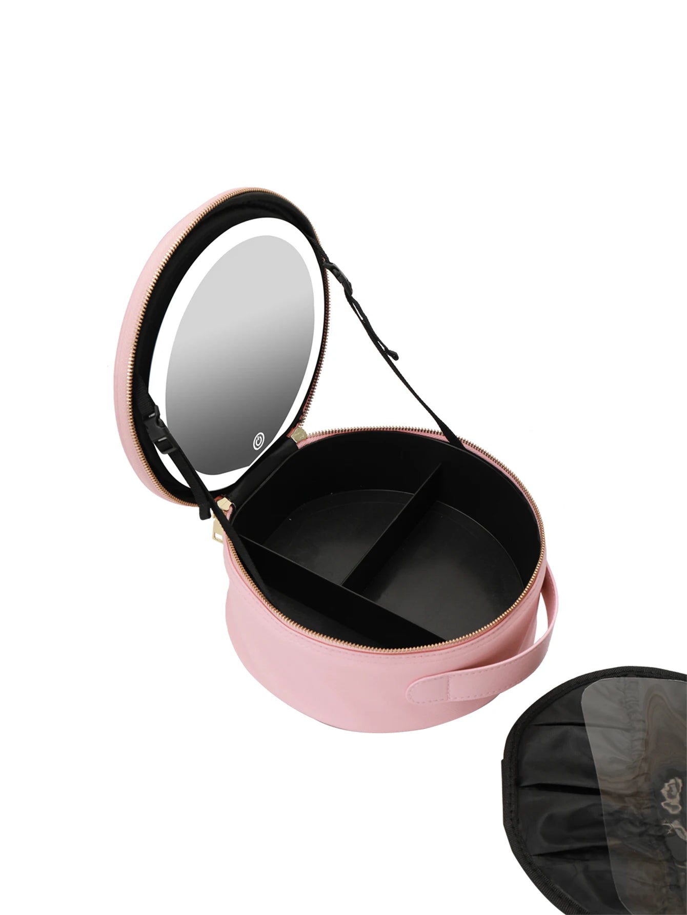 Travel PU Makeup Bag with LED Mirror and Light Portable Cosmetic Organizer for On-the-Go Beauty