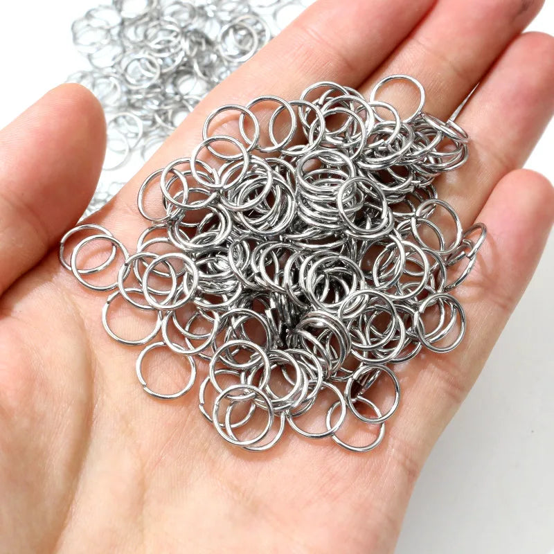 200pcs Stainless Steel Gold Color Split Jump Rings for Jewelry Making
