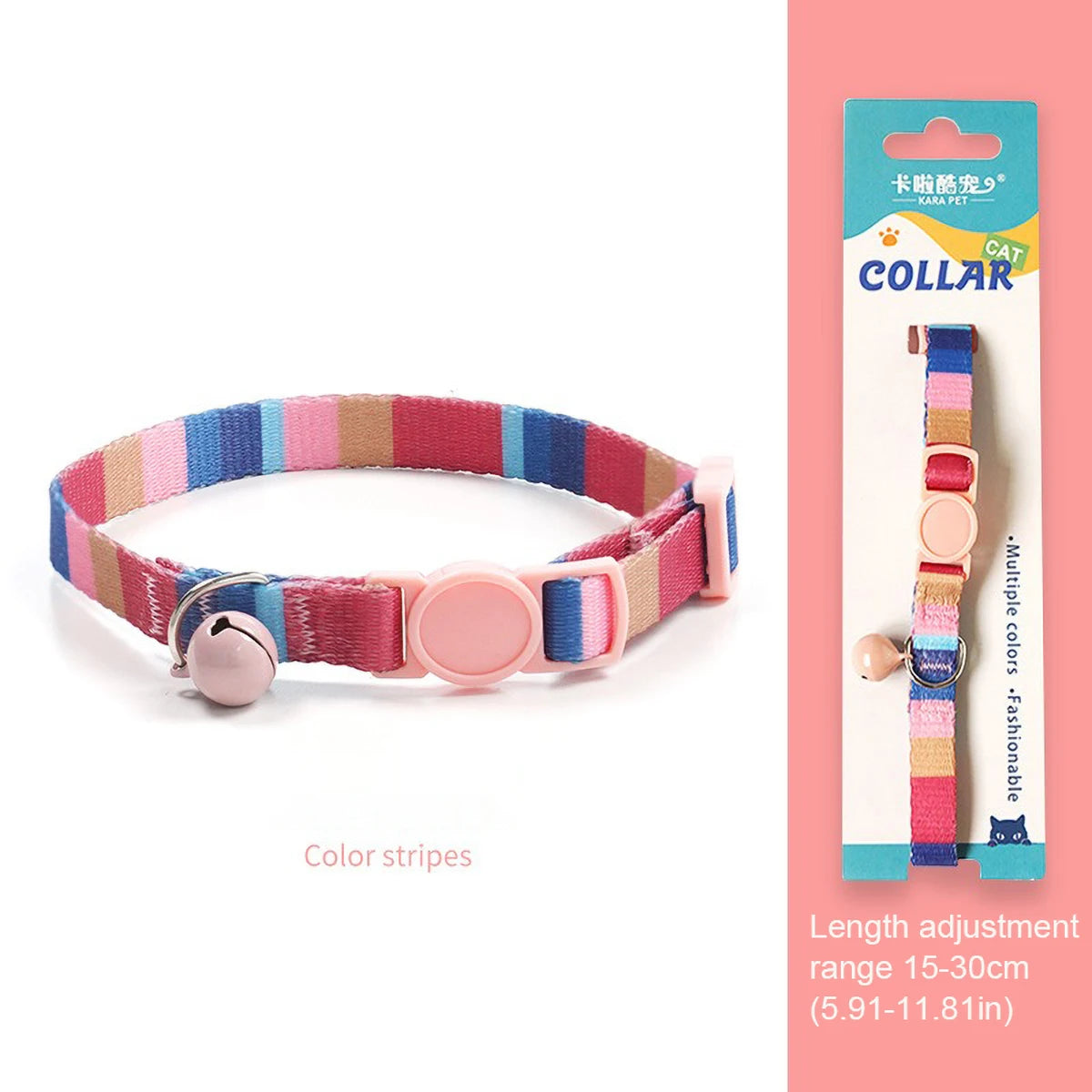 Cute Cat Weaving Necklace with Small Bell Design Anti-Suffocation Cat Collar Adjustable 15-30cm Comfortable Soft nylon material