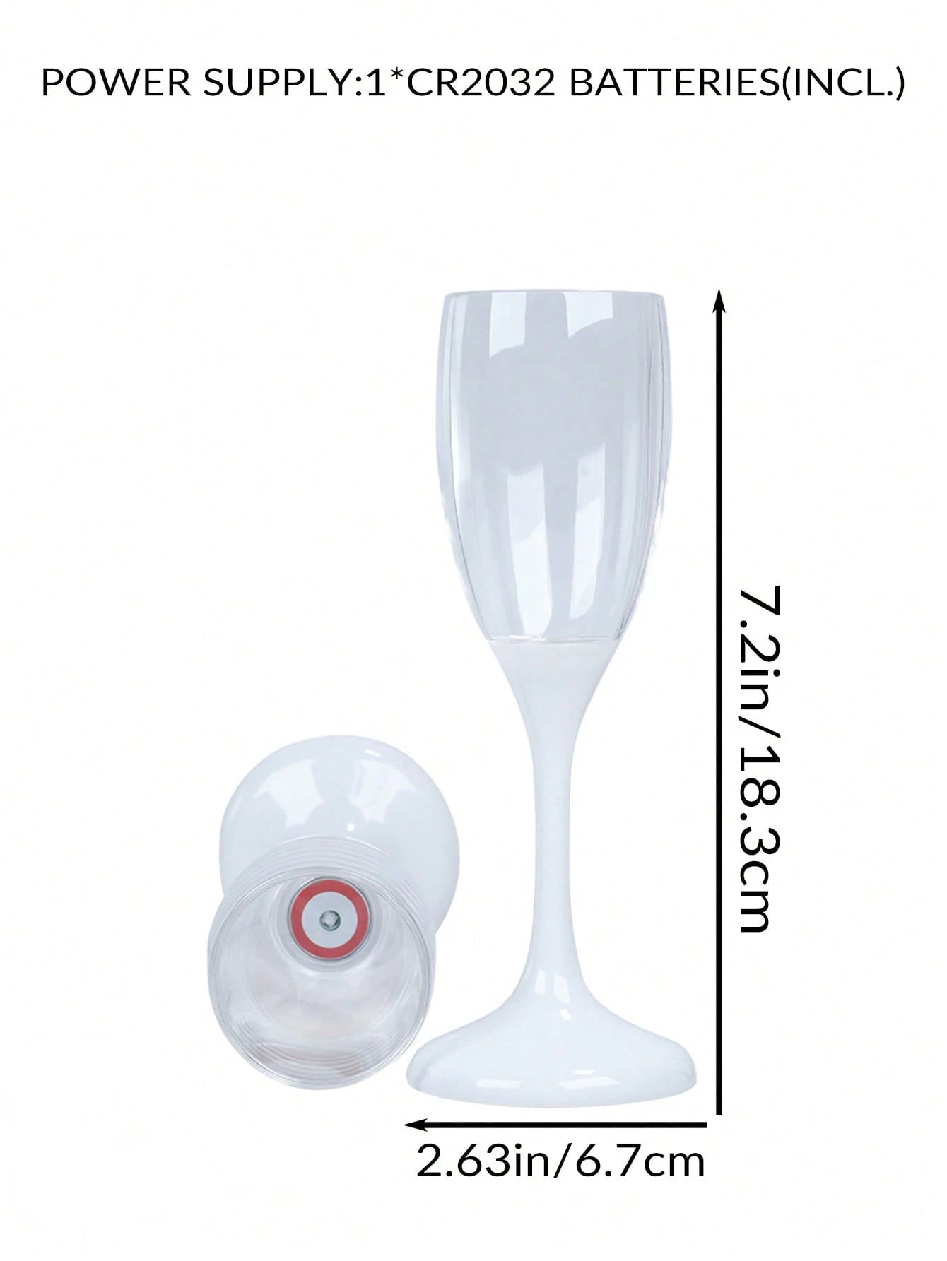 LED Light Up Champagne Flutes Set of 6 Colorful Plastic Drinking Glasses for Parties and Celebrations