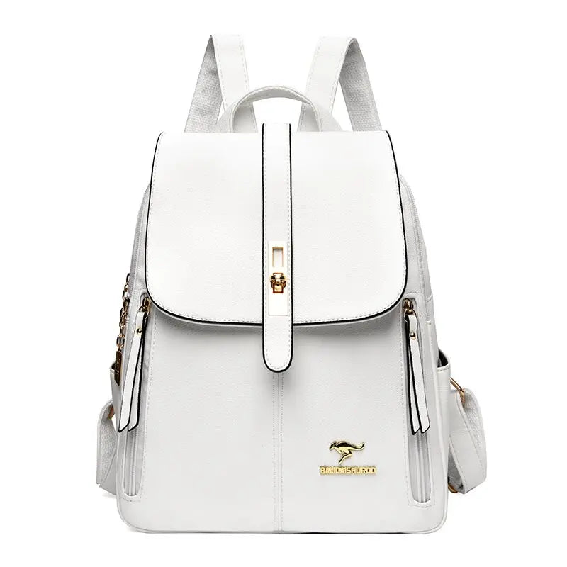 Luxury Women Leather Backpacks for Girls Casual Daypack