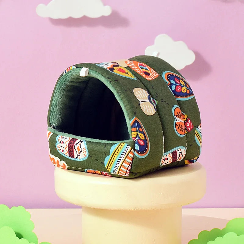 Cute Cartoon Bird parrot Mini Cage Guinea Pig Nest Small Animal Mice Rat Pet Sleeping Bed Hamster House Winter Warm Soft Mat
