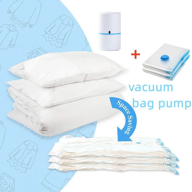 Mini Vacuum Sealer with Electric Pump for Space Saving Clothes and Food Storage Bags