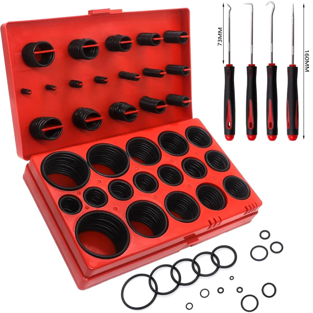 419PCS Universal O-Ring Assortment Set with 32 Sizes Nitrile Rubber Seals for Plumbing Automotive and Faucet Repairs