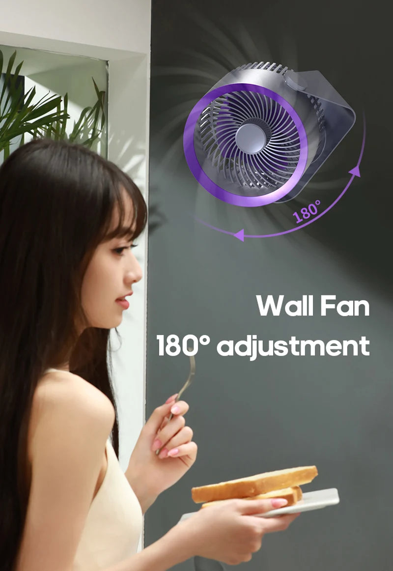 KINSCOTER Multifunctional Electric Fan Circulator Wireless Portable Quiet Desktop Wall Ceiling Air Cooler