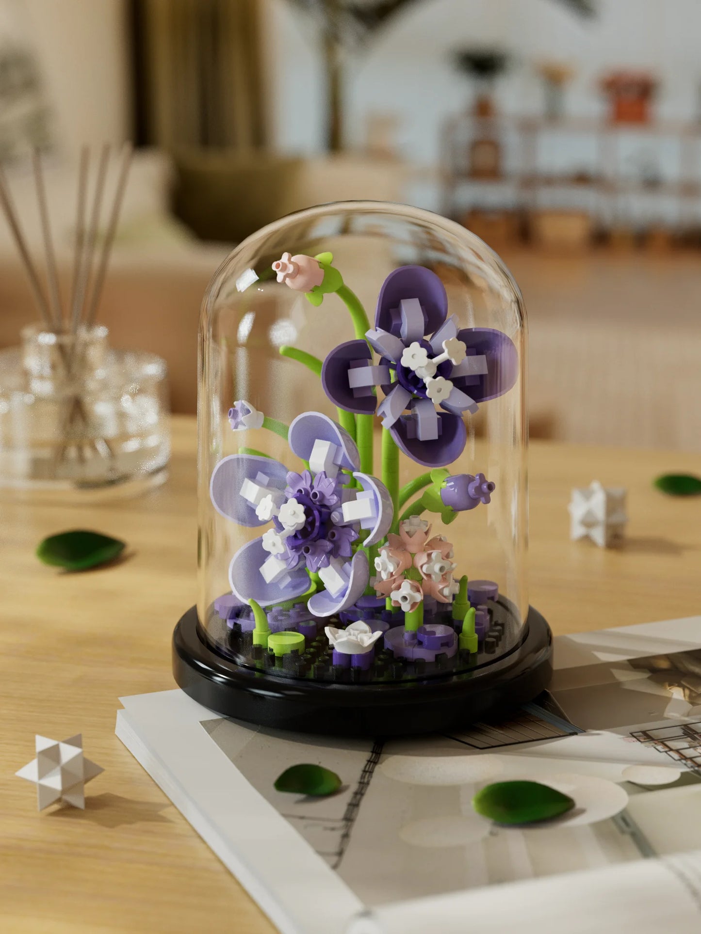 Building block flower eternal rose small particle building block assembly toy Birthday Christmas gift desktop decoration