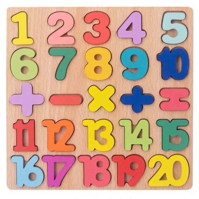Wooden Puzzle Montessori Toys for Baby Early Learning 1-3 Years