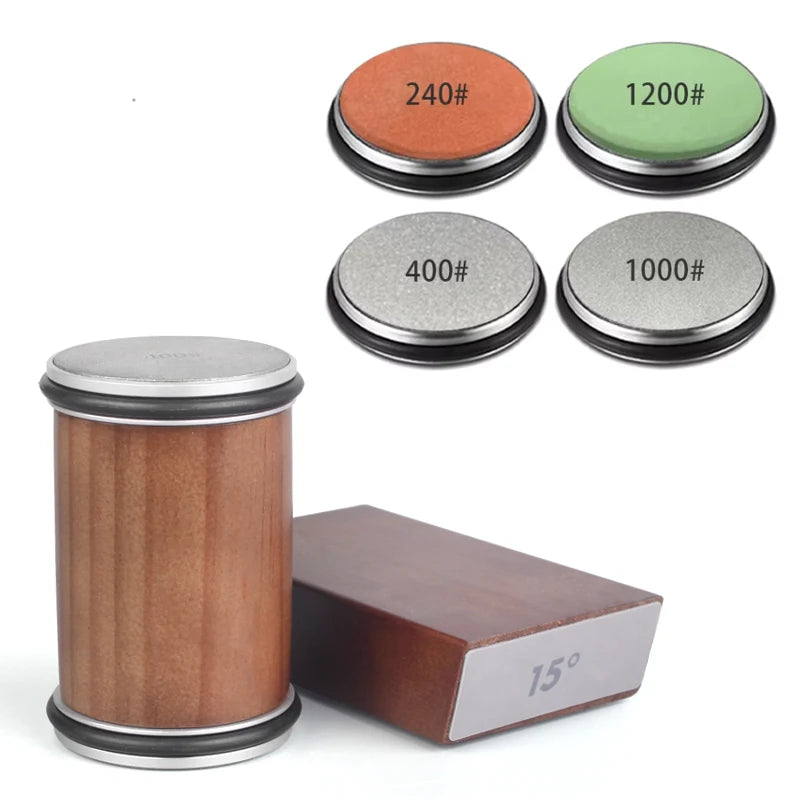 Rolling Knife Sharpener Kit with Magnetic Holder and Diamond Stones